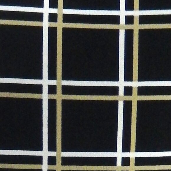 Calvin Klein Taupe & White on Black Scoop Neck Sleeveless Career Top Size Lg EUC - Picture 8 of 12